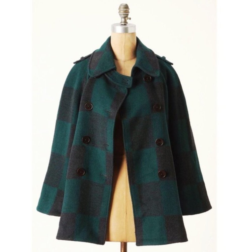 Anthro Cartonnier Checker Table Buffalo Plaid Cape